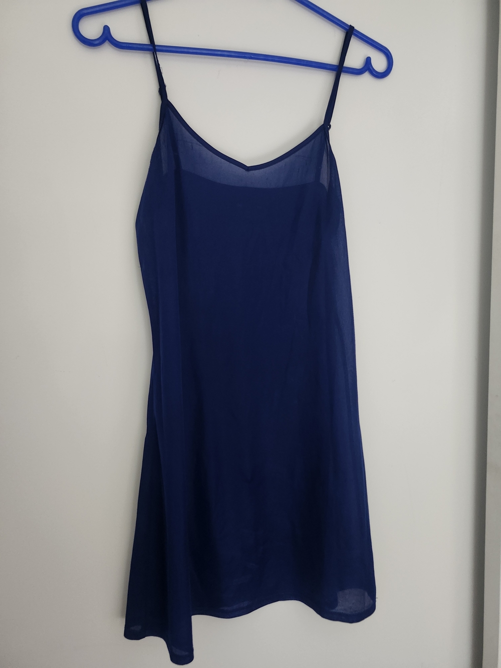 The Gap Navy Satin Sheer Slip Dress XS